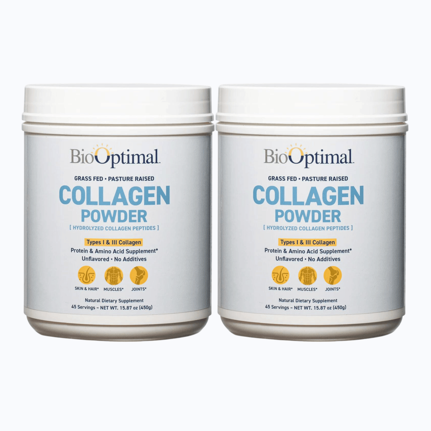 BioOptimal Collagen Powder (45 Serving) - Promotes Hair, Nail, Skin, Bone and Joint Health, Zero Sugar, Unflavored