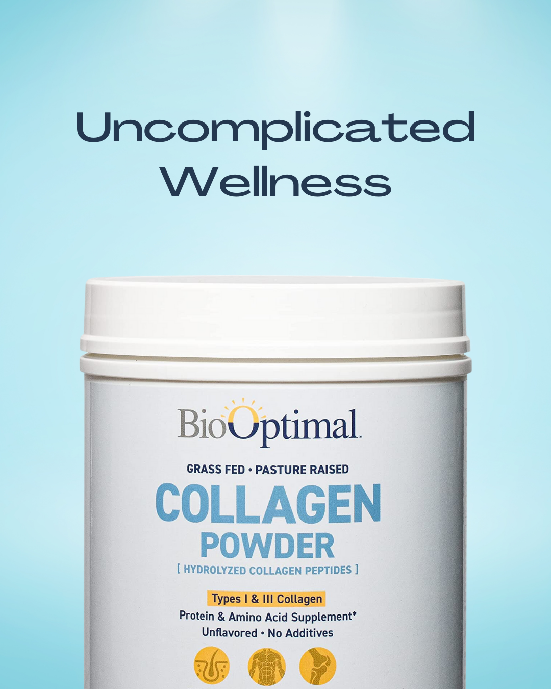 BioOptimal Collagen Powder (45 Serving) - Promotes Hair, Nail, Skin, Bone and Joint Health, Zero Sugar, Unflavored