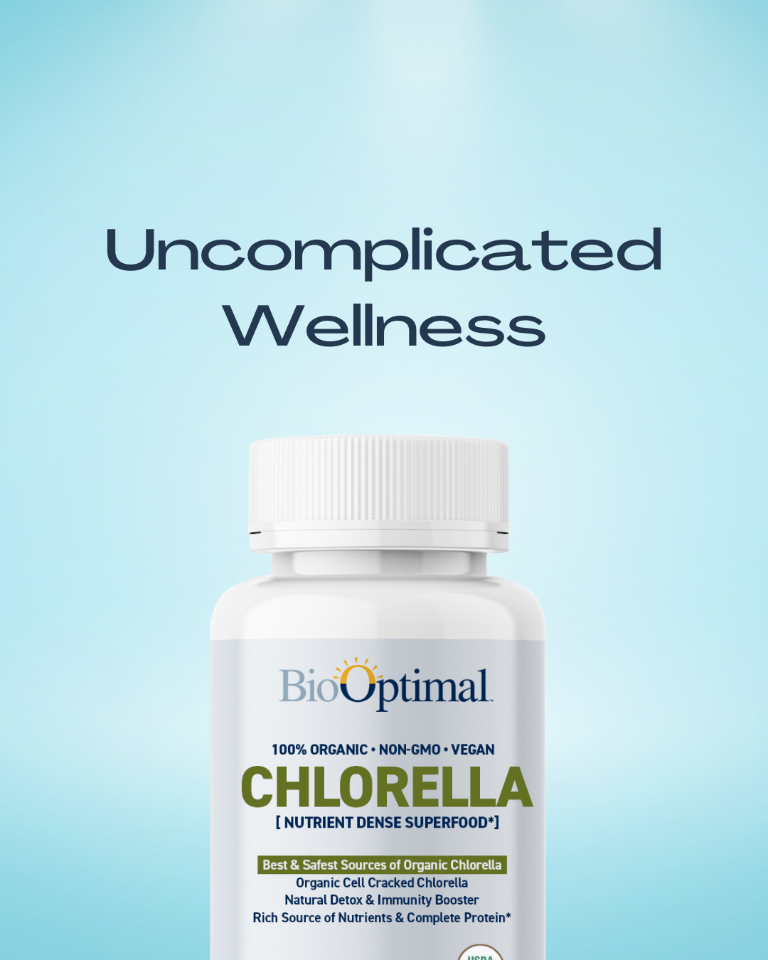 BioOptimal Chlorella Tablets - Organic | Kosher | High Potency, Pure Chlorella raw superfood, Broken Cell Wall | High in Protein, no additives