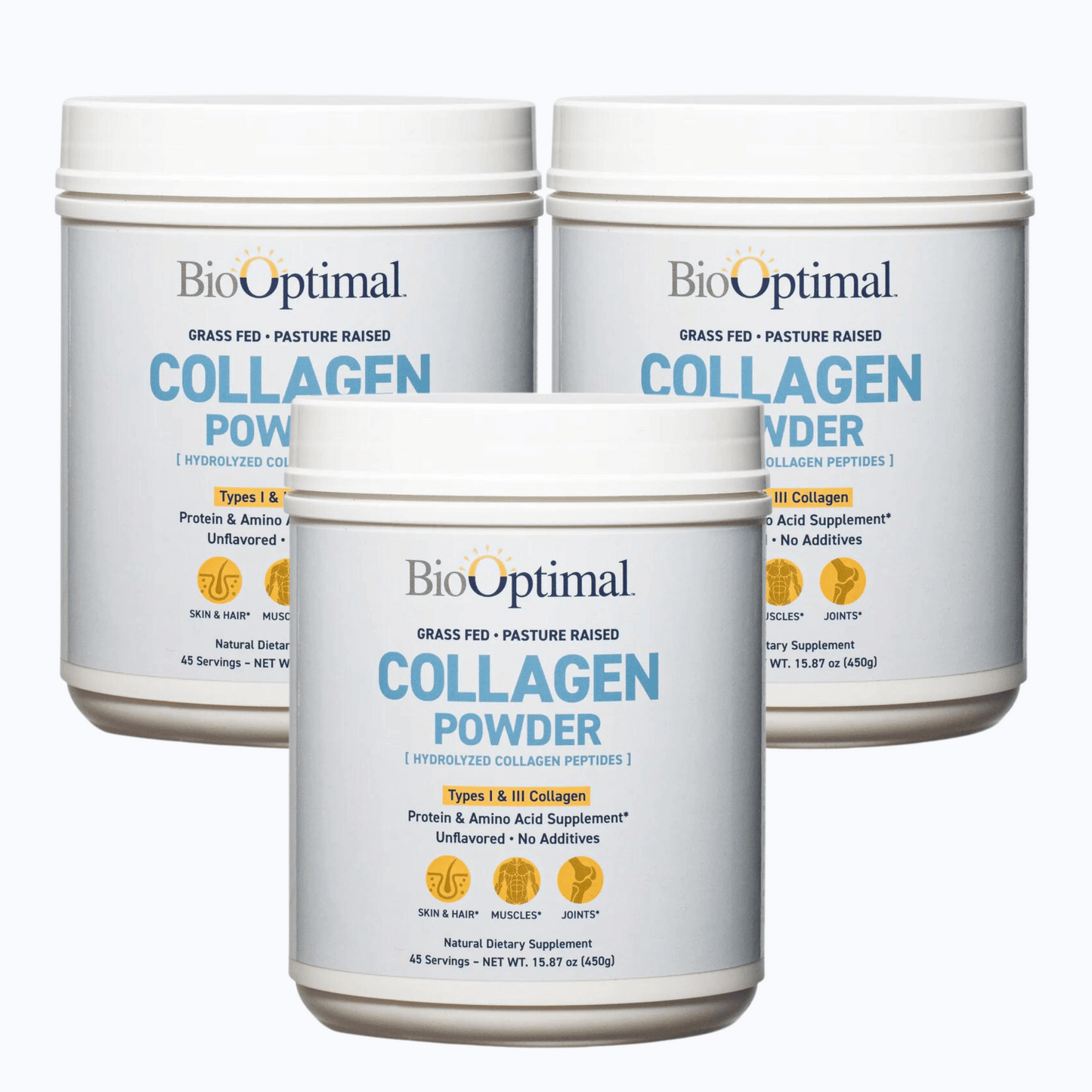 BioOptimal Collagen Powder (45 Serving) - Promotes Hair, Nail, Skin, Bone and Joint Health, Zero Sugar, Unflavored