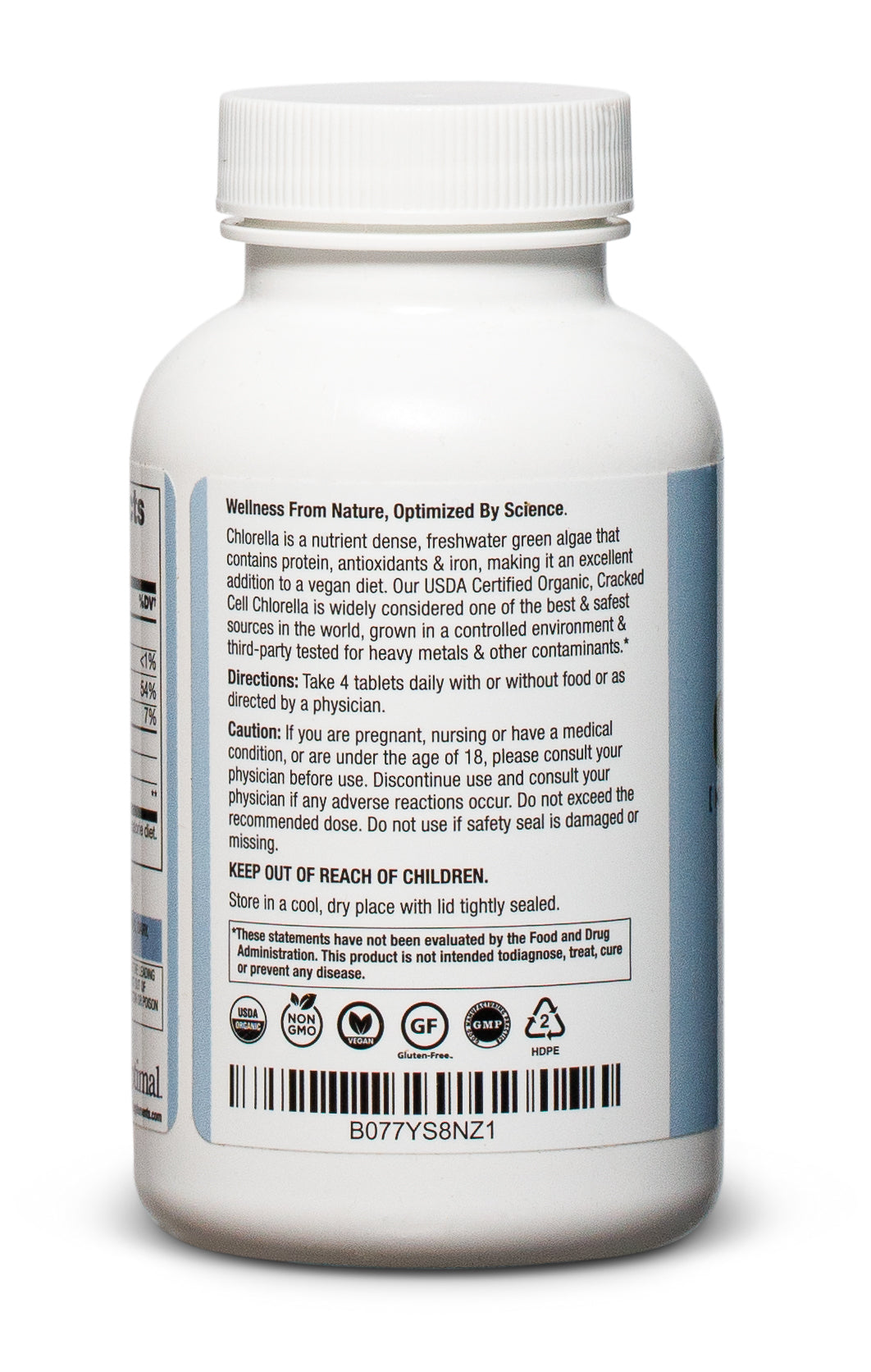 BioOptimal Chlorella Tablets - Organic | Kosher | High Potency, Pure Chlorella raw superfood, Broken Cell Wall | High in Protein, no additives