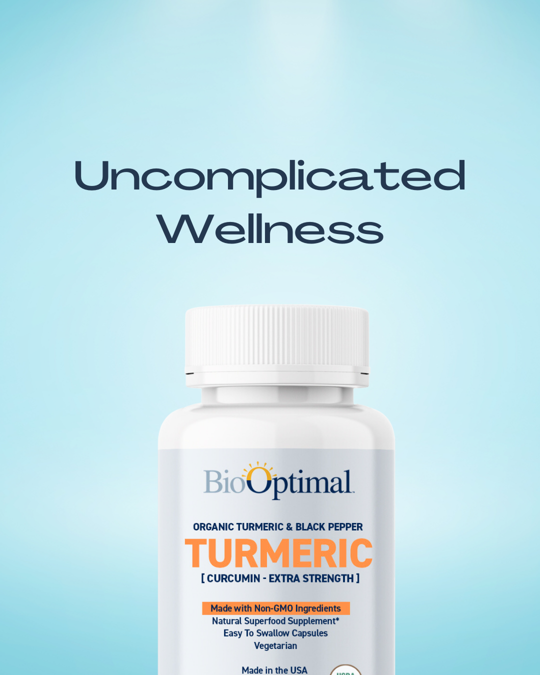 BioOptimal Organic Turmeric Supplement - Natural Joint Support Supplement with Turmeric and Black Pepper