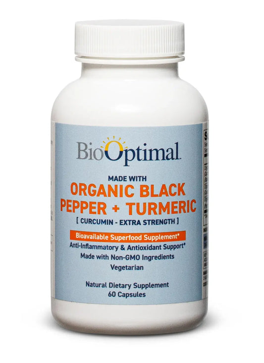 BioOptimal Organic Turmeric Supplement - Natural Joint Support Supplement with Turmeric and Black Pepper