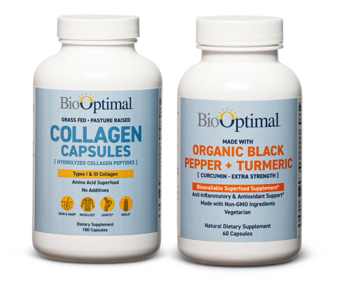 BioOptimal Organic Turmeric Capsules and Collagen Capsules BUNDLE!
