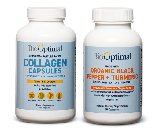BioOptimal Organic Turmeric Capsules and Collagen Capsules BUNDLE!