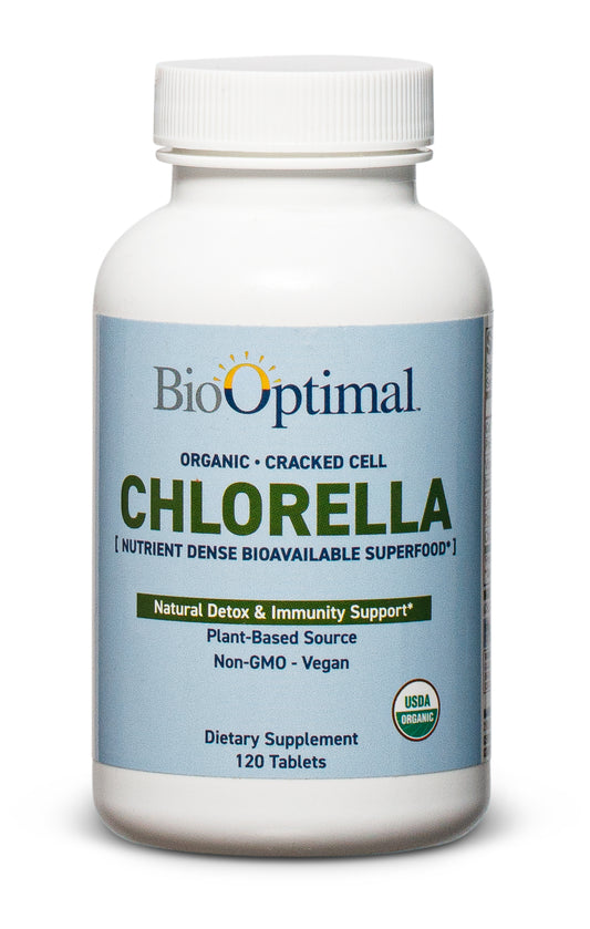 BioOptimal Chlorella Tablets - Organic | Kosher | High Potency, Pure Chlorella raw superfood, Broken Cell Wall | High in Protein, no additives